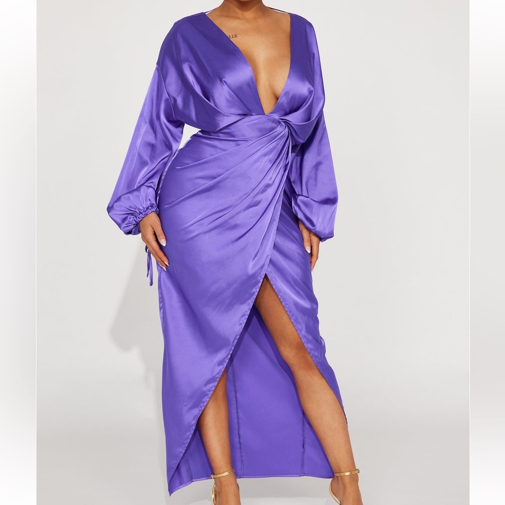 Elegant Purple Satin  Dress